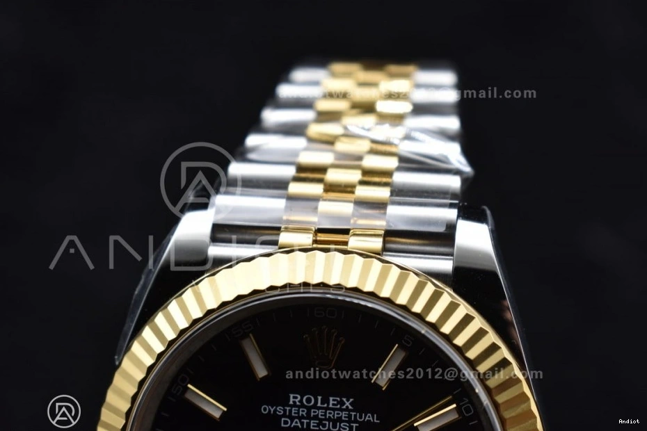 SS VR3235 DateJust Steel Clean Edition YG 41 Bracelet Black 1:1 126333 Stick on Dial Best 904L Jubilee 0425